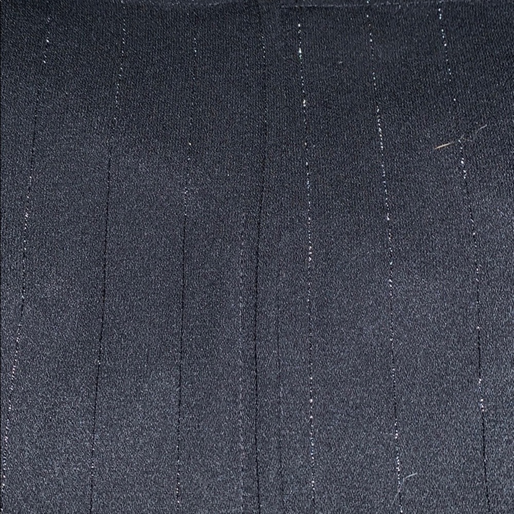 Longish short skirt black w silver pinstripes